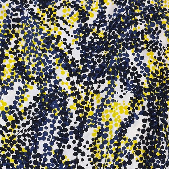 Boden Women’s 6 Blue Yellow Polka Dot Silk Blend Key Hole Short Sleeve Blouse - Picture 5 of 8